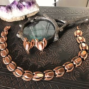Mid Century Renoir Copper Necklace & Earring Set